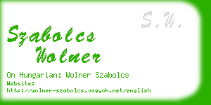 szabolcs wolner business card